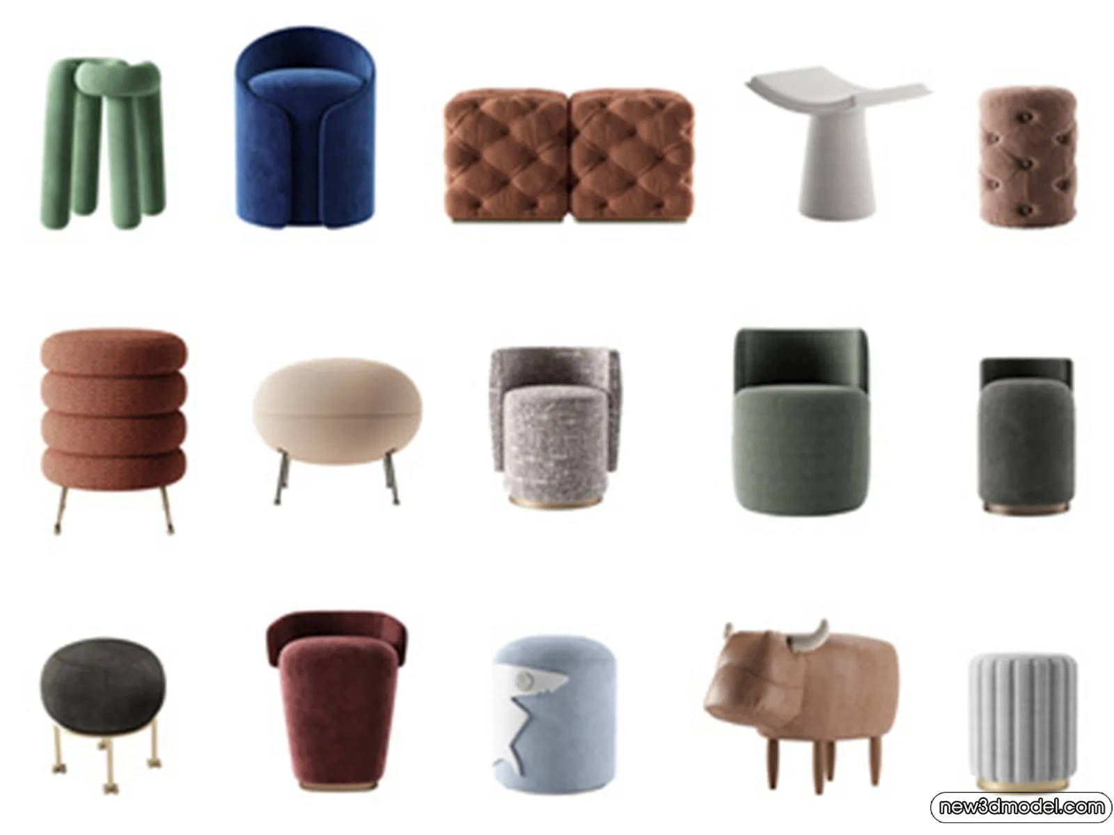 Stool - Bar Chair - 3D Models - 3D Furniture Models for Interior - 098