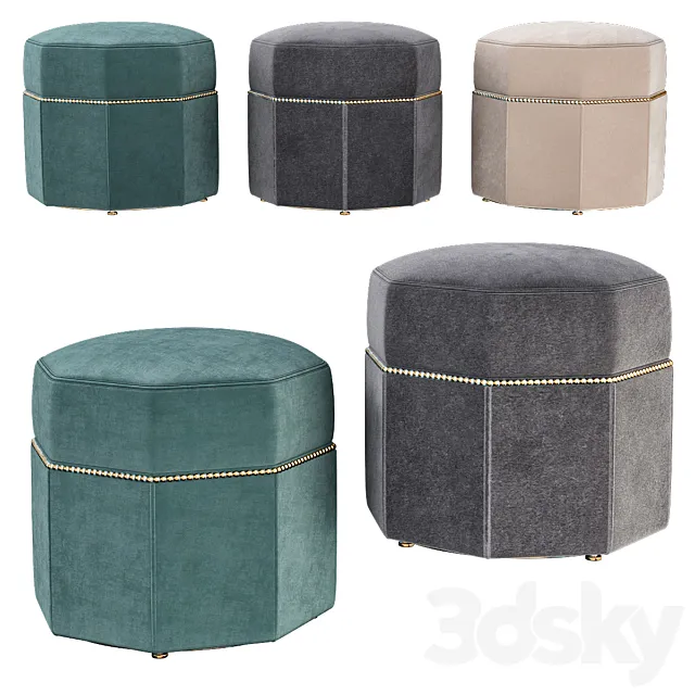 STOOL BOMBAY by eichholtz 3D Model