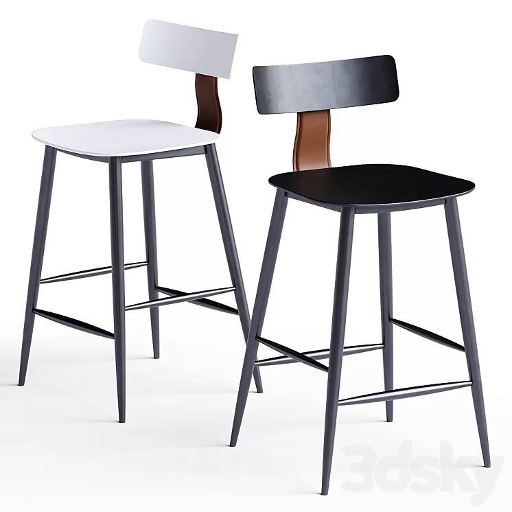 Stool Group Semi-bar chair ANT 3D Model Free