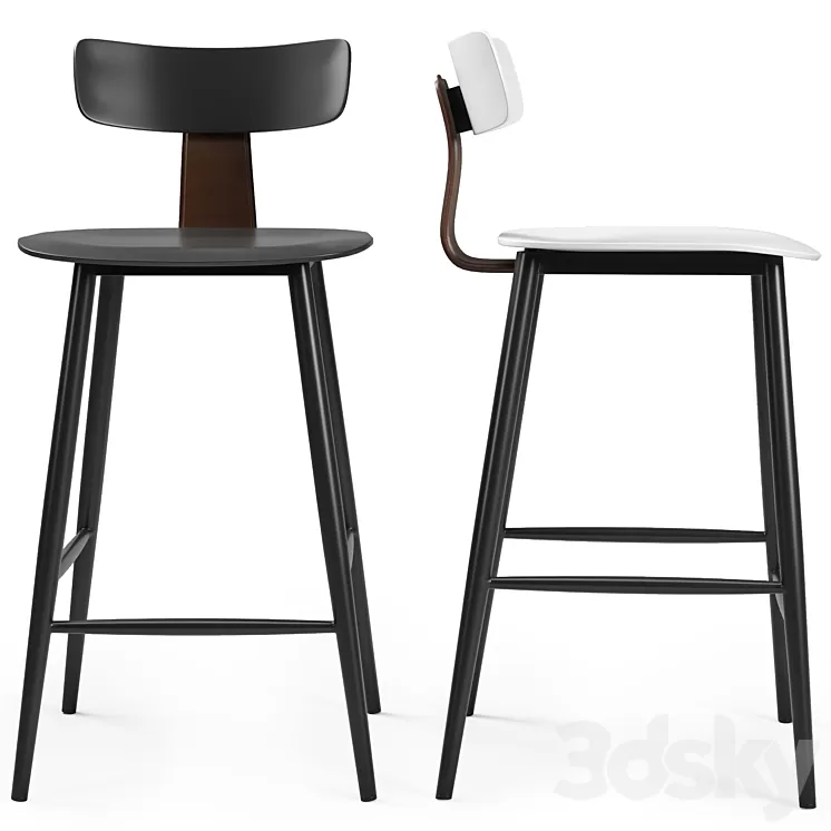 Stool Group Semi-bar chair ANT 3D Model Free