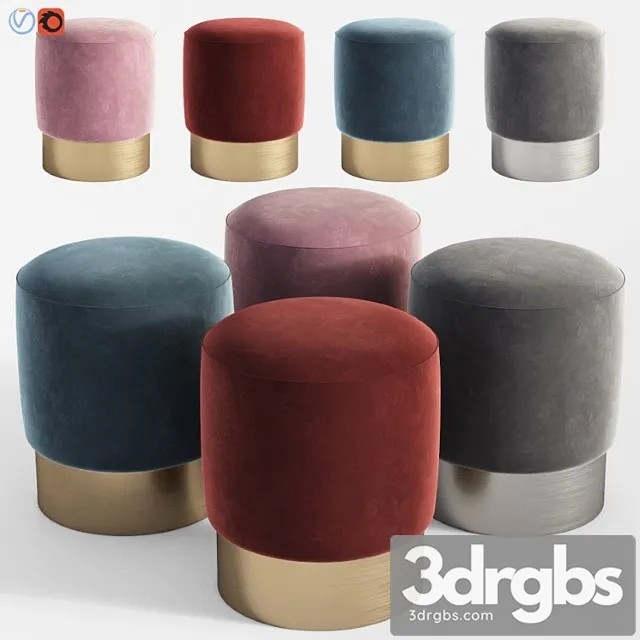 Stool Pall Mall Eichholtz 3D Model Free