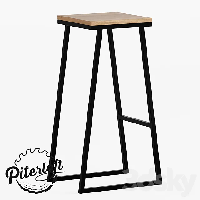 Stool Valtsar in loft style 3D Model