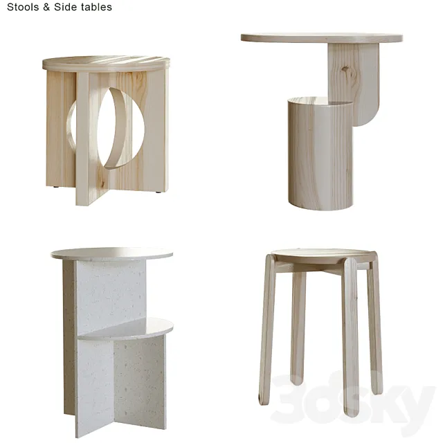 Stools & Side tables # 1 3D Model