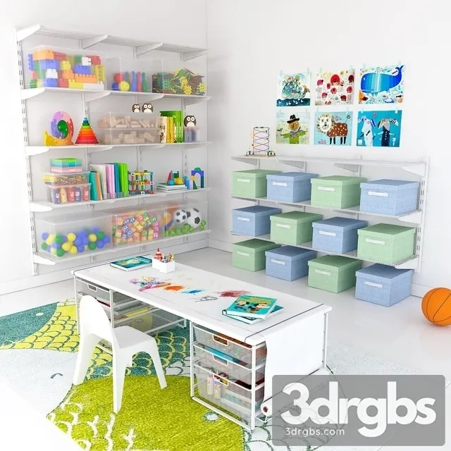 Storage System Room Elfa 3D Model Free