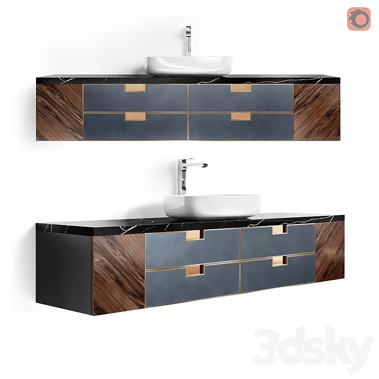 STORE 54 Hanging cabinet Trio Single 3D Model