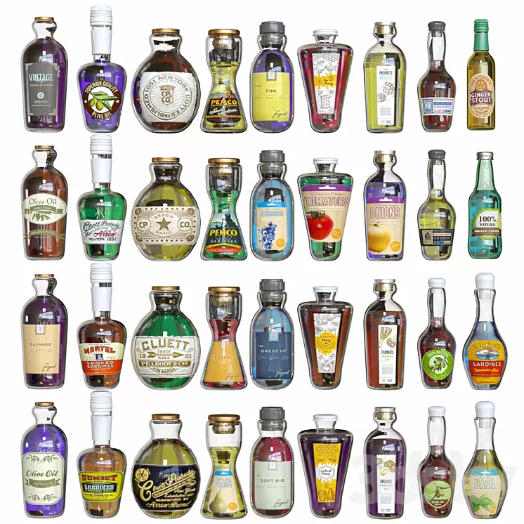 StoreBottleSet3 3D Model