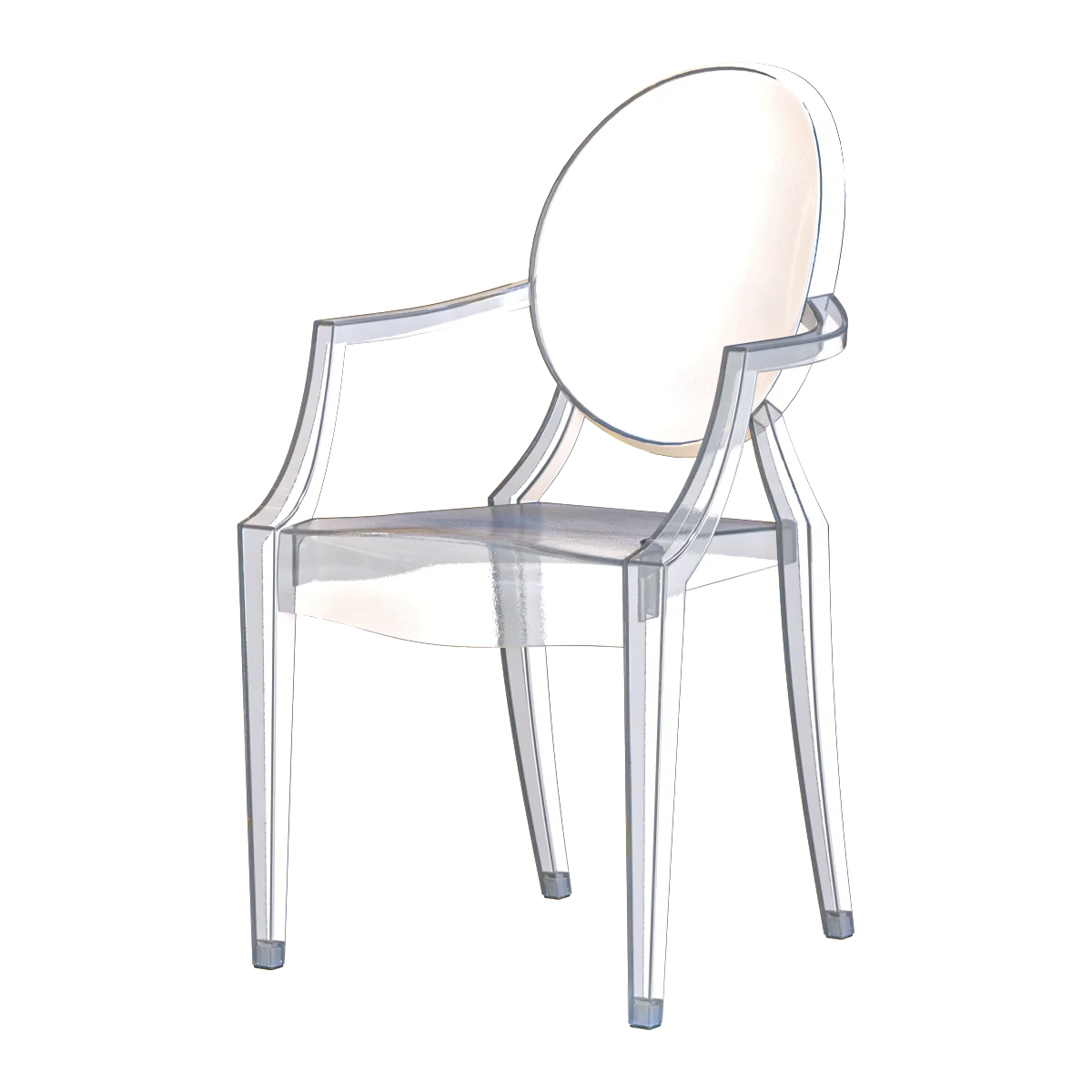 StoreForHome - Crystal semi-bar chair 3D Model