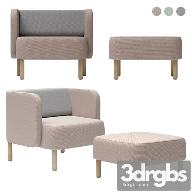 Story easy chair and pouf