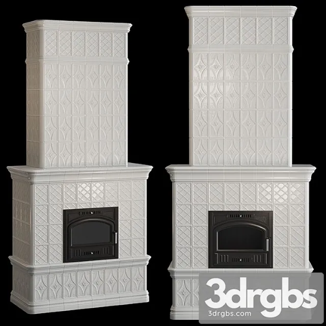 Stove Fireplace With Tiles 3D Model Free