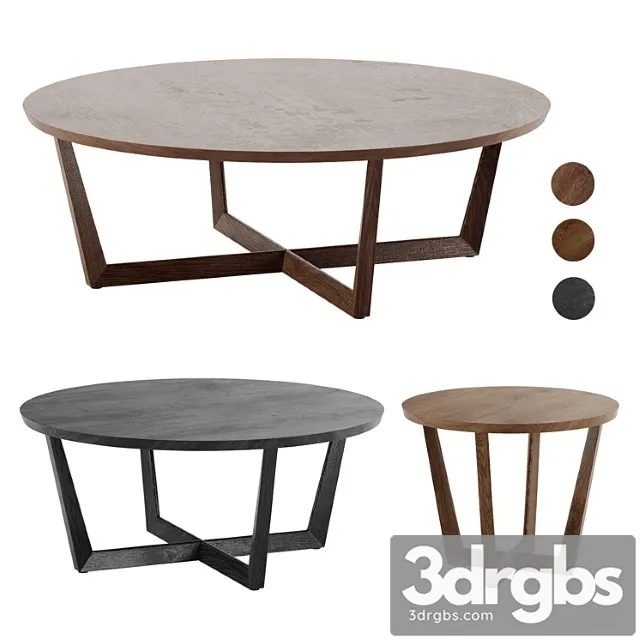 Stowe round coffee table west elm 2 3D Model Free