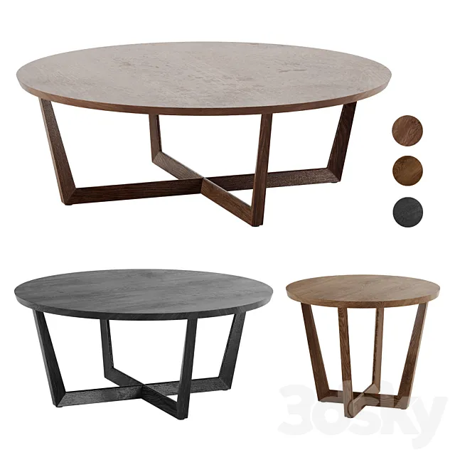 Stowe Round Coffee Table West Elm 3DModel