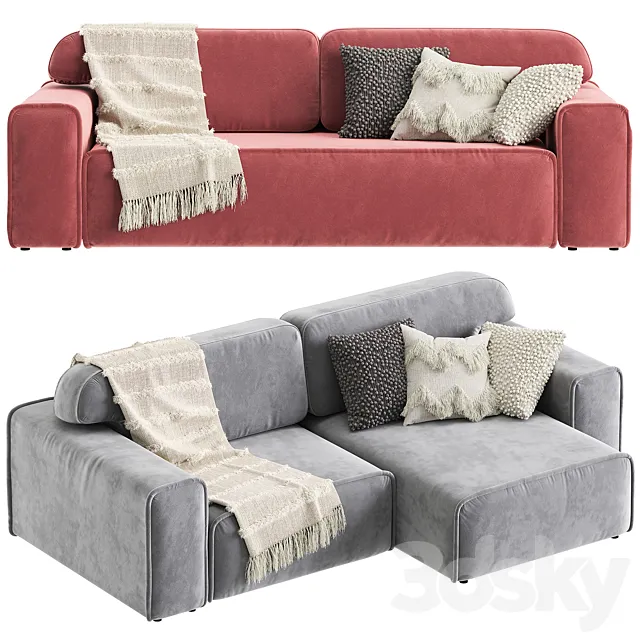 Straight and corner sofa Viena from Divan.ru 3D Model