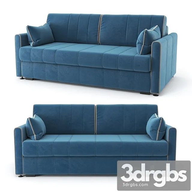Straight blue rimmini sofa bed velor 2 3D Model Free