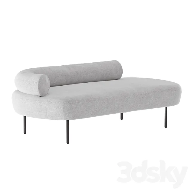 Straight Sofa Gray Adelaide 3DModel