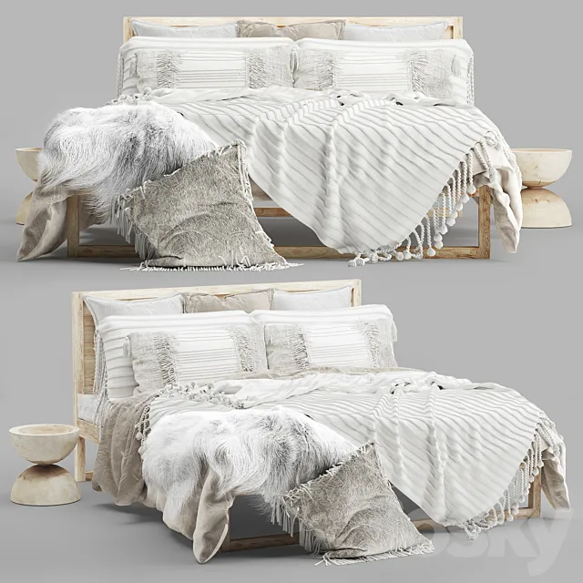 Strand Bed Natural 3D Model
