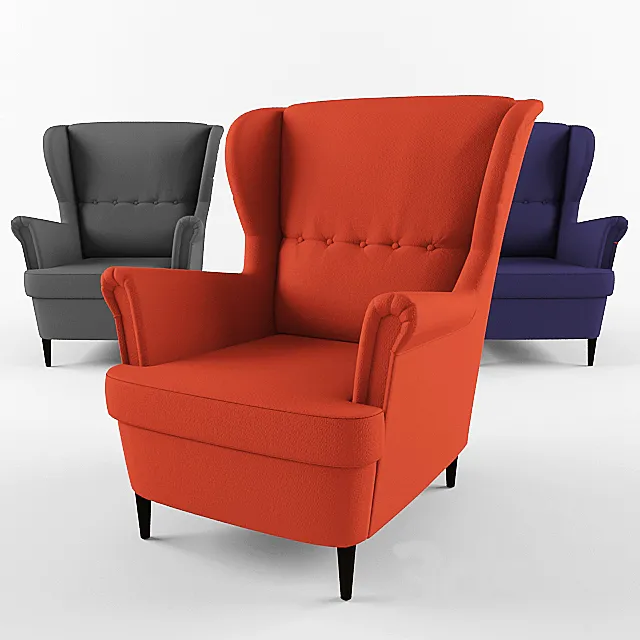 STRANDMON Armchair with headrest 3D Model