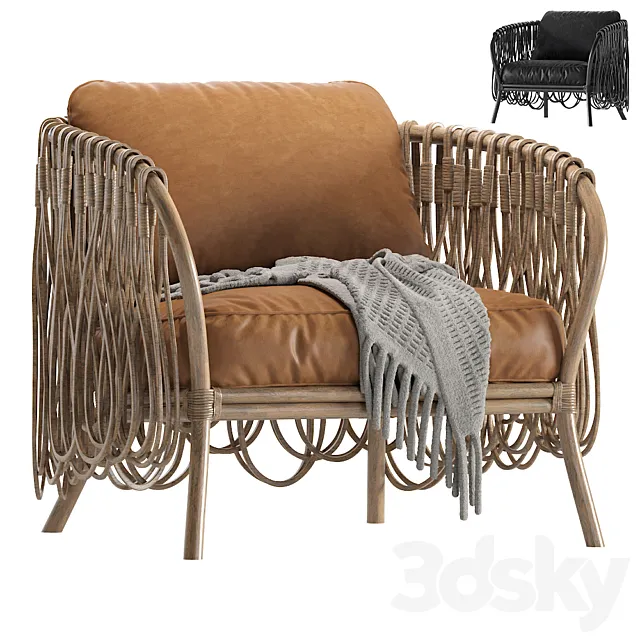 Strata Lounge Chair Leather 3D Model