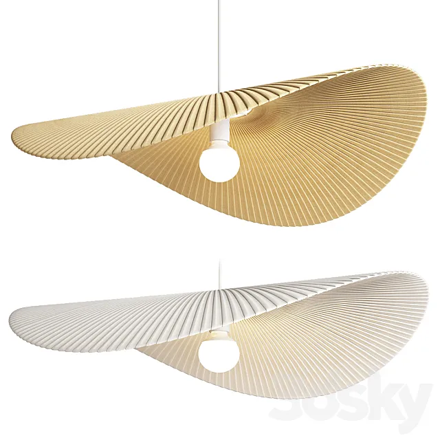 Straw Fabric Pendant Light 80 3D Model