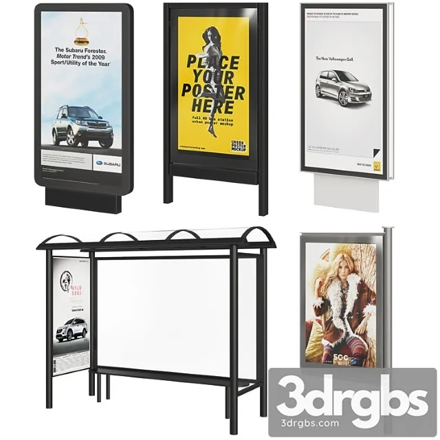 Street Advertising 3D Model Free