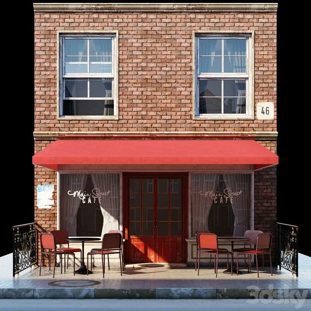 Street Cafe 3D Model