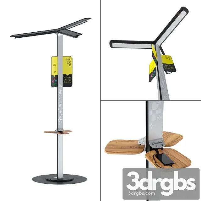 Street Charge Solar Charging Station 3D Model Free