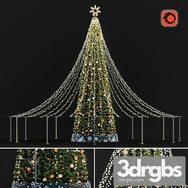 Street Christmas Tree Free Download