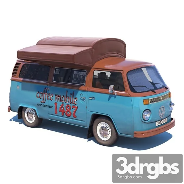 Street coffee car volkswagen 3D Model Free
