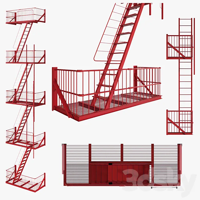 Street fire escape 3DModel