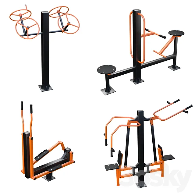 Street fitness equipment 01 3D Model