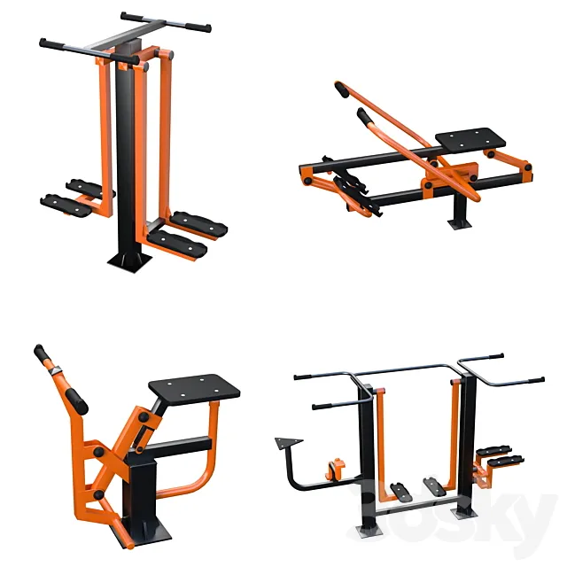 Street fitness equipment 03 3D Model