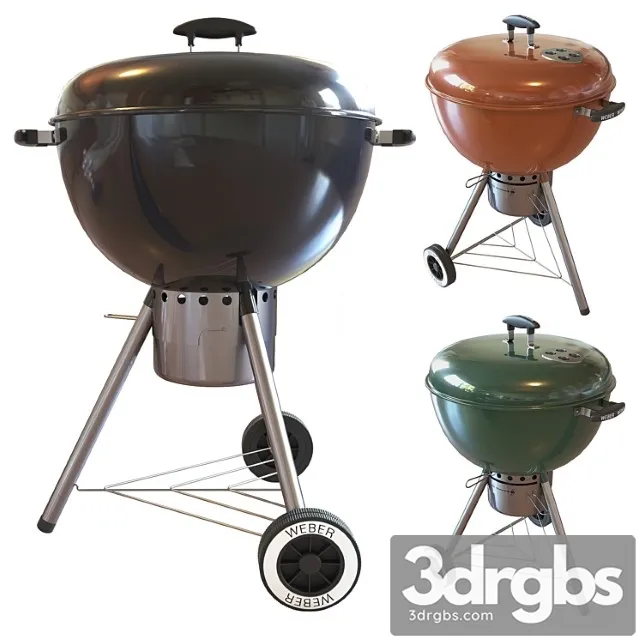 Street grill barbecue weber one – touch gold charcoal grill 3D Model Download