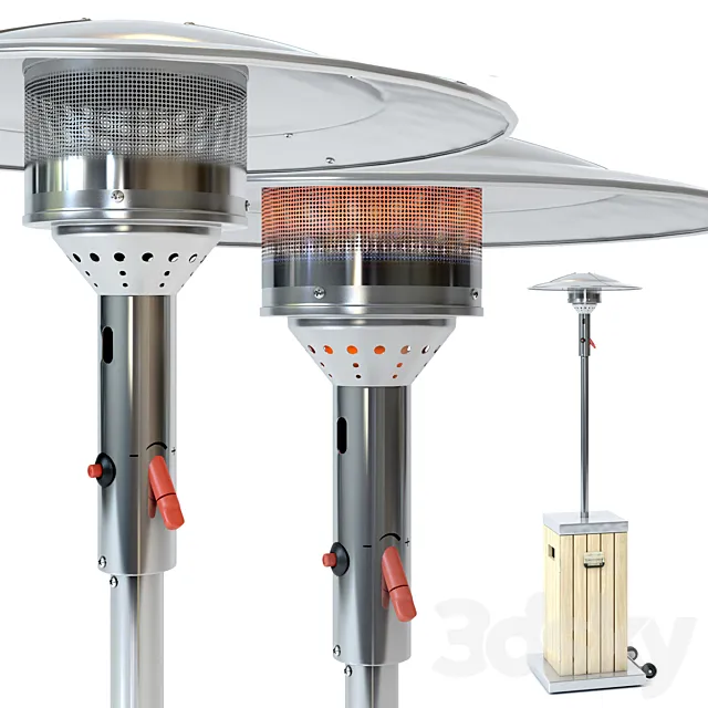 Street infrared gas heater wood 3D Model