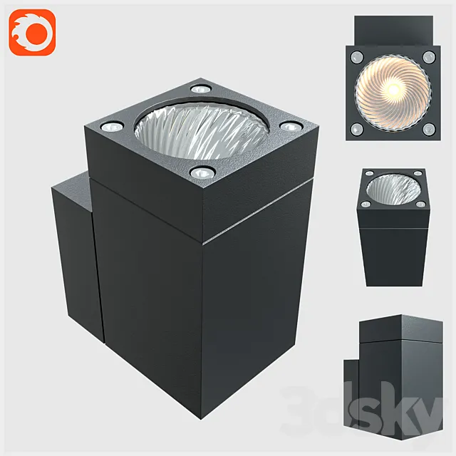 Street lamp qube wall light 3D Model