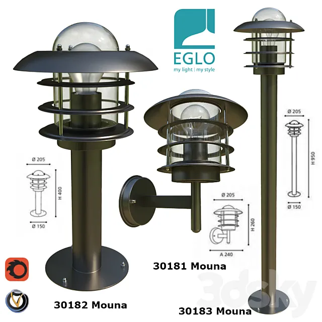 Street lights Mouna Eglo 3D Model