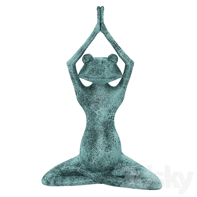 Stretching Yoga Frog Figurine 3DModel