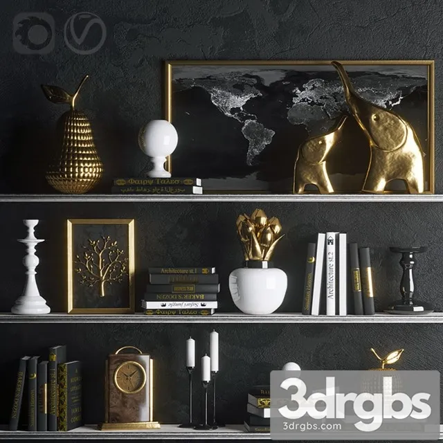 Strict Gold Decor 3D Model Free