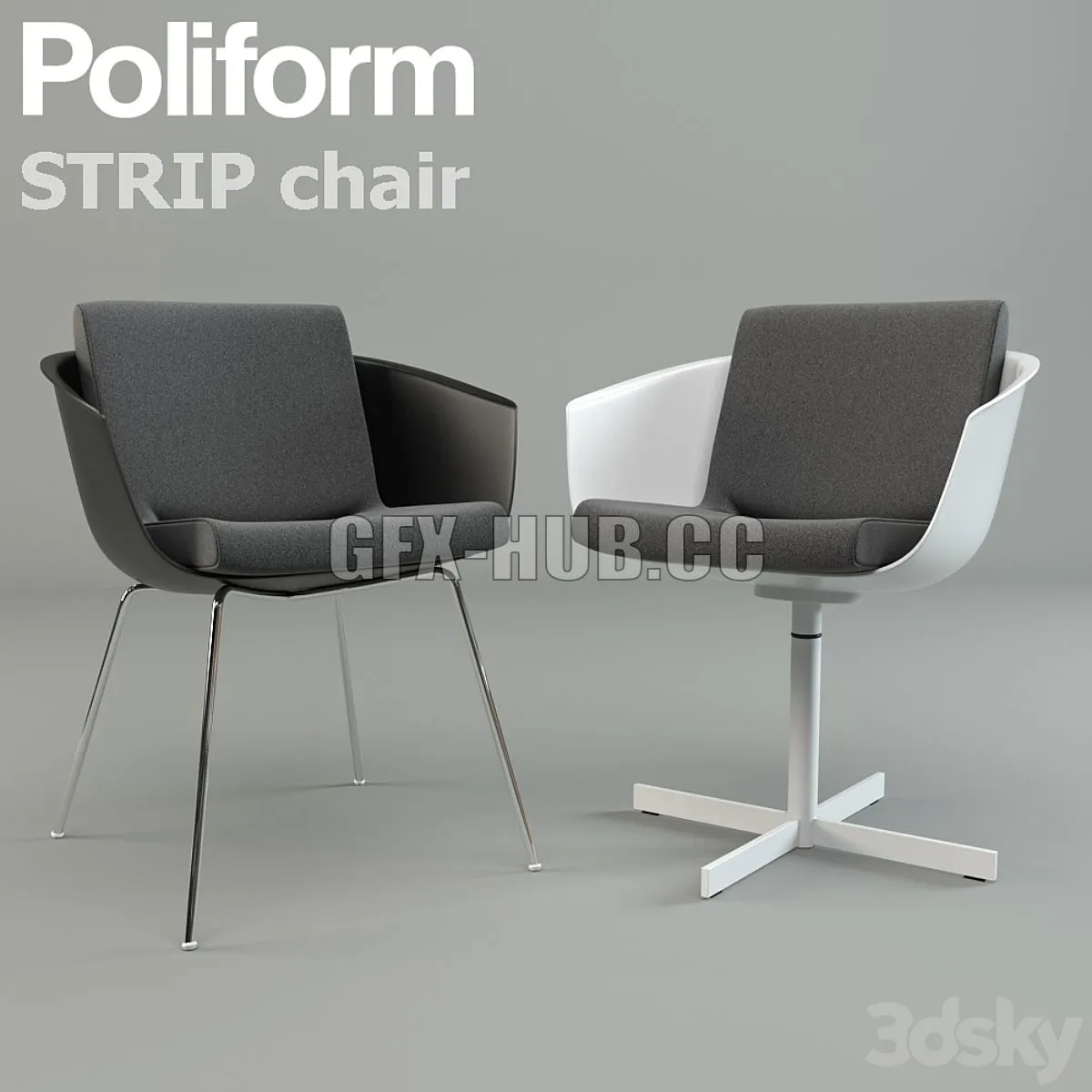Strip Chair by Poliform 3D Model
