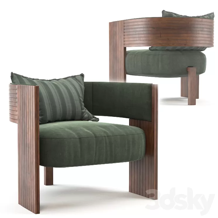 Striped chair 3D Model