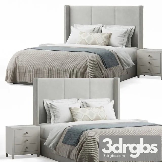 Striped Headboard Bed 3D Model Free