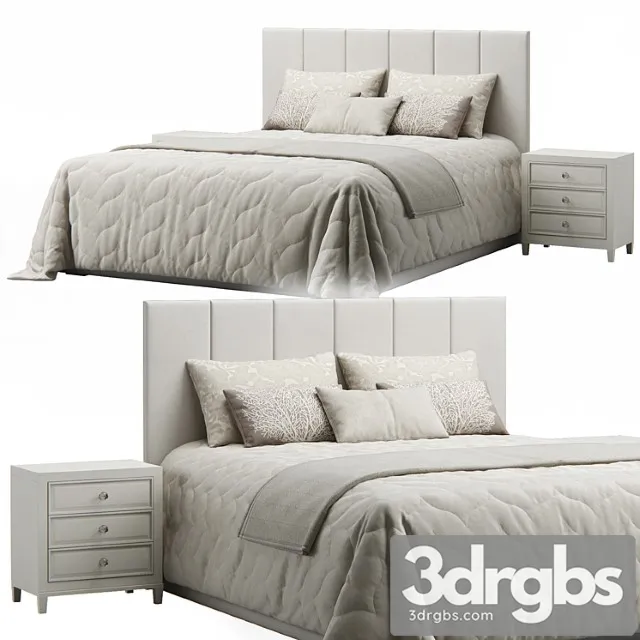 Striped headboard bed