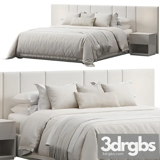 Striped panel headboard bed 2