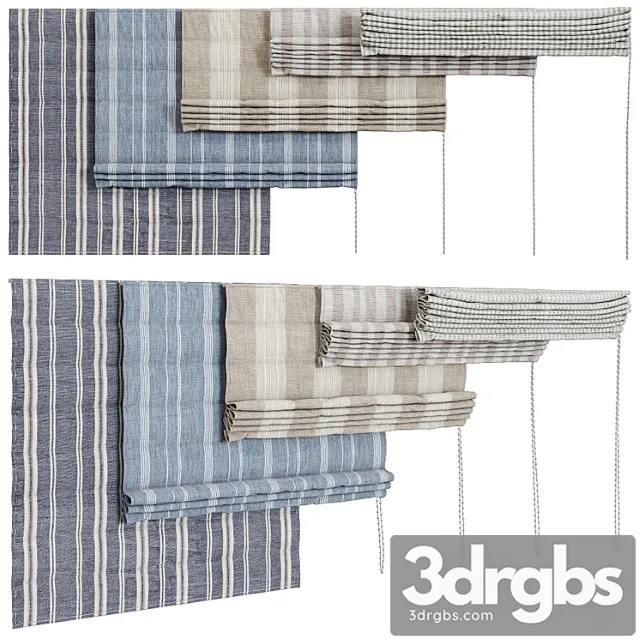 Striped roman blind 3D Model Free