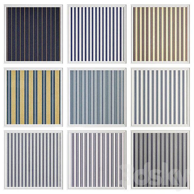 Stripes blue wallpaper 3D Model