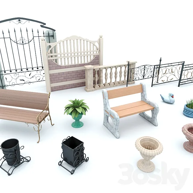 Structure and exterior items 3DModel