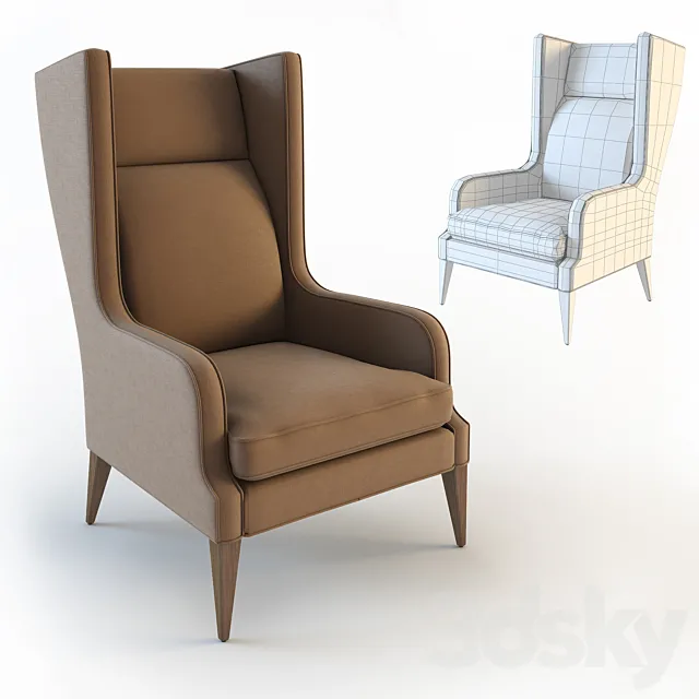 Stuart Scott Alae Wing Chair 3D Model