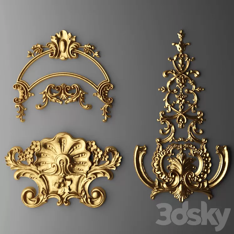 Stucco cartouche 3D Model