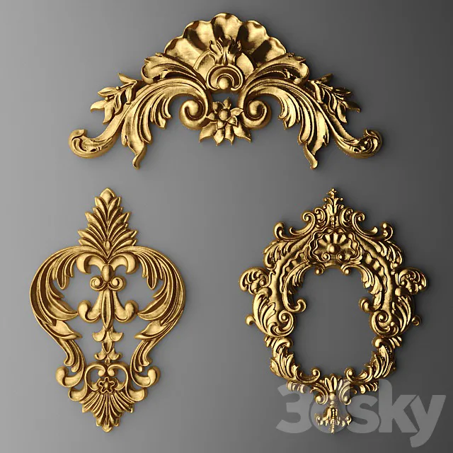 Stucco. cartouche crown. 3DModel
