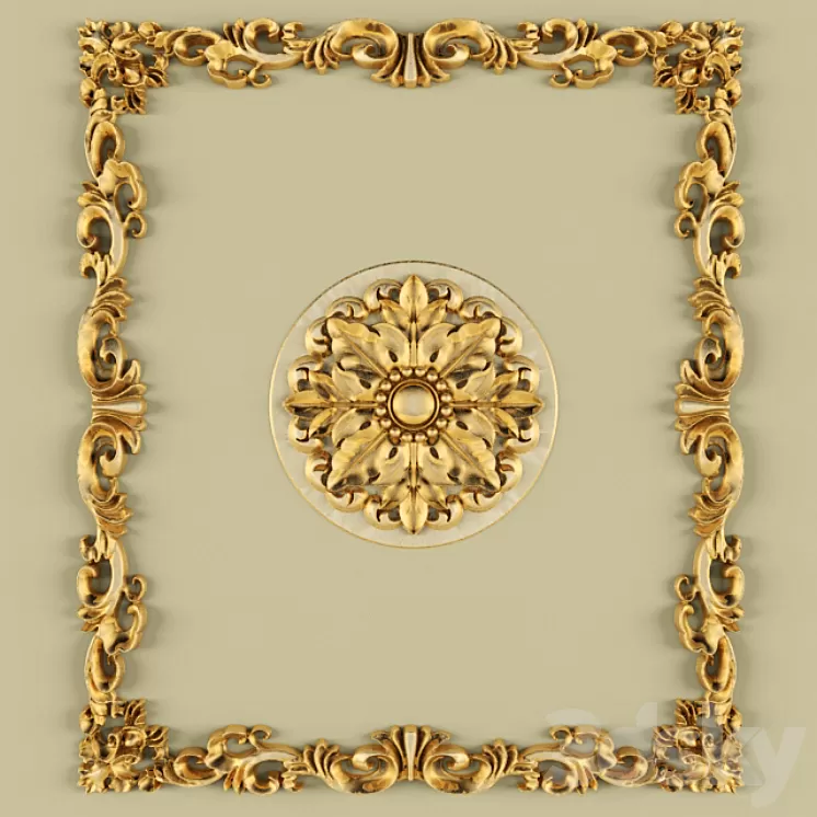 Stucco ceiling. 3D Model