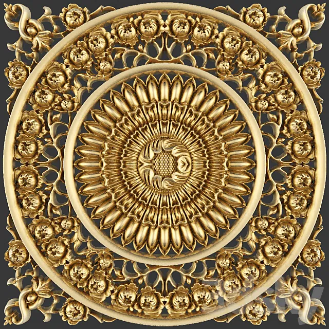 Stucco ceiling. 3D Model