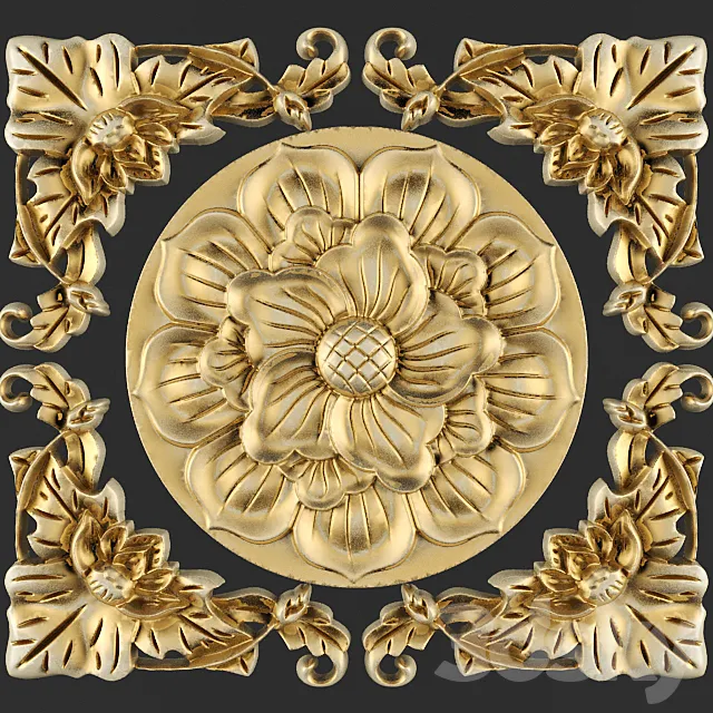 Stucco ceiling. 3DModel